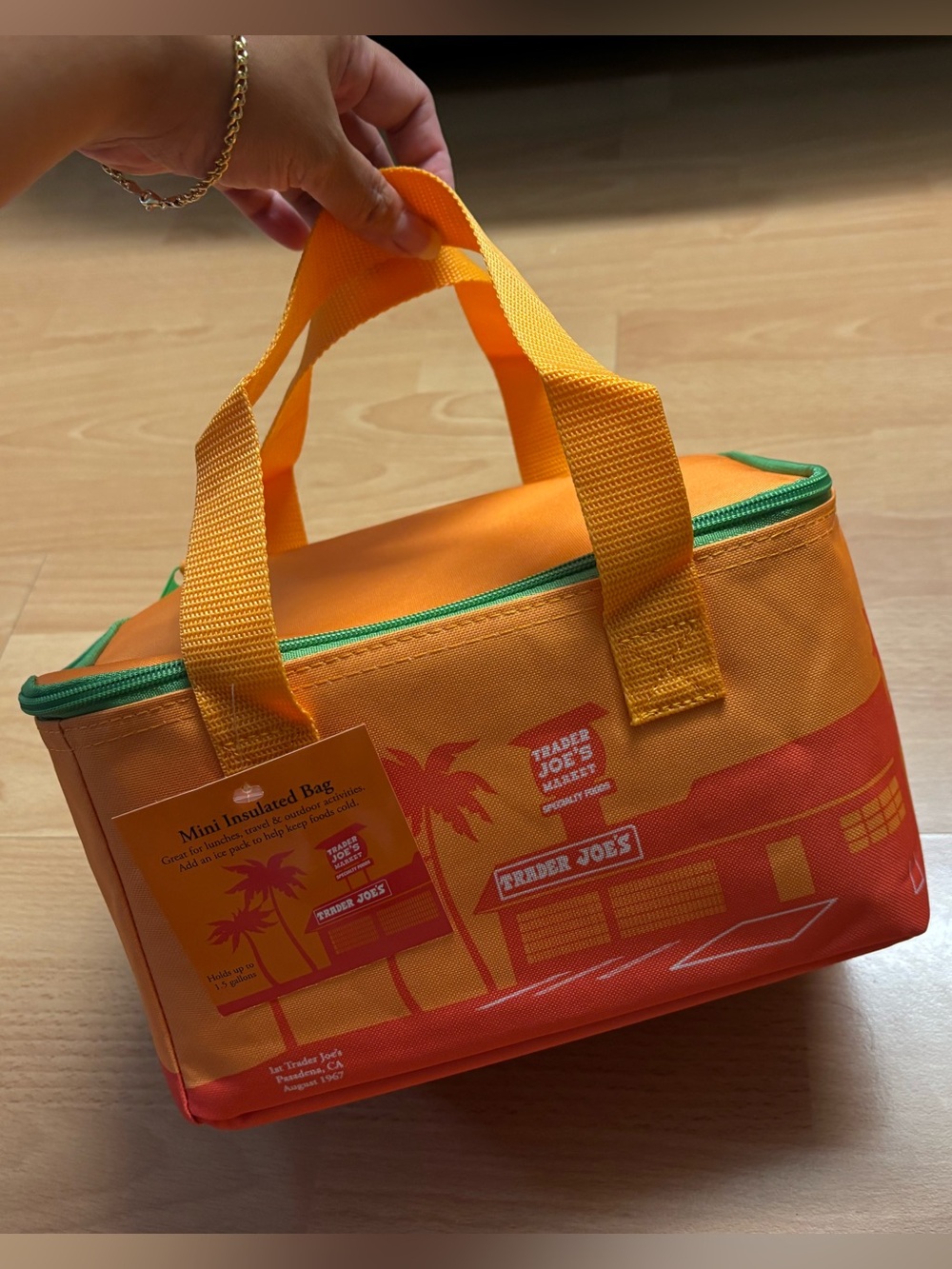 Trader Joe's Orange Mini Insulated Tote Lunch Bag
